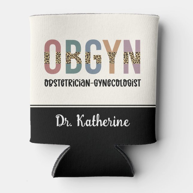 Personalised OBGYN Obstetrician Gynaecologist Can Cooler (Front)