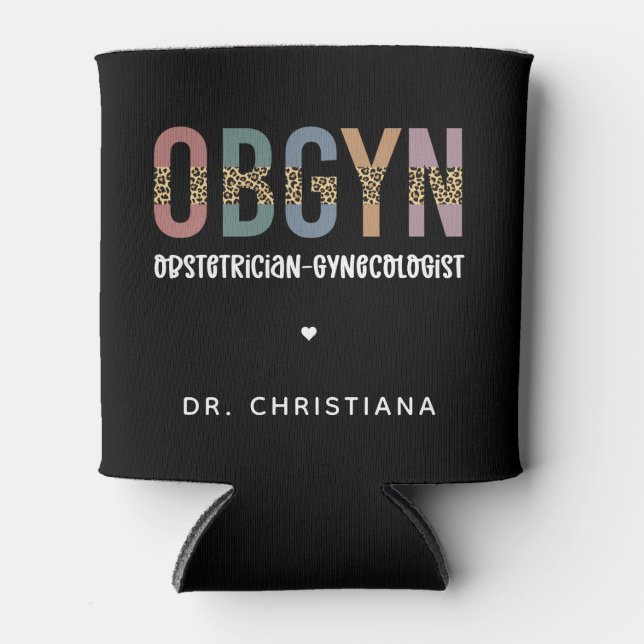 Personalised OBGYN Obstetrician Gynaecologist Can Cooler (Front)