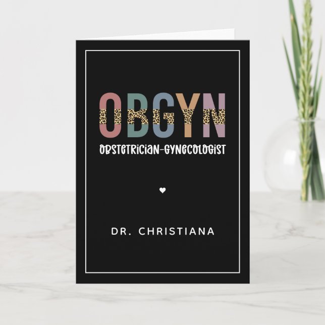 Personalised OBGYN Obstetrician Gynaecologist Card (Front)