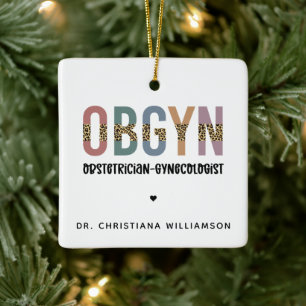 Personalised OBGYN Obstetrician Gynaecologist Ceramic Ornament
