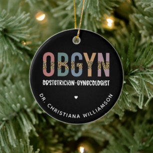 Personalised OBGYN Obstetrician Gynaecologist Ceramic Ornament