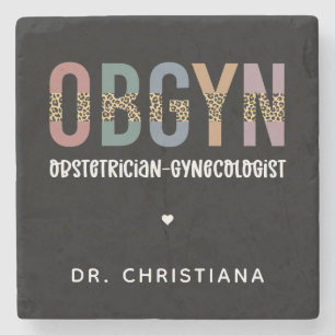 Personalised OBGYN Obstetrician Gynaecologist Stone Coaster