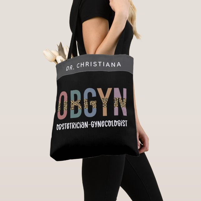 Personalised OBGYN Obstetrician Gynaecologist Tote Bag (Close Up)