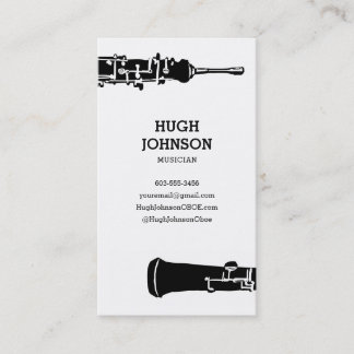 Personalised Oboe Business Card