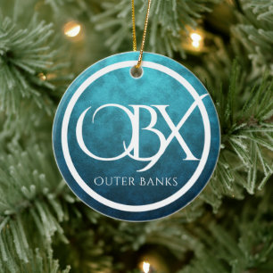 Personalised OBX Outer Banks NC Beach Christmas Ceramic Ornament