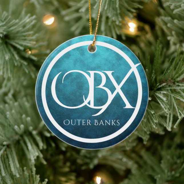 Personalised OBX Outer Banks NC Beach Christmas Ceramic Ornament (Tree)