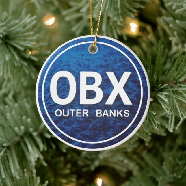 Personalised OBX Outer Banks North Carolina Beach Ceramic Ornament (Tree)