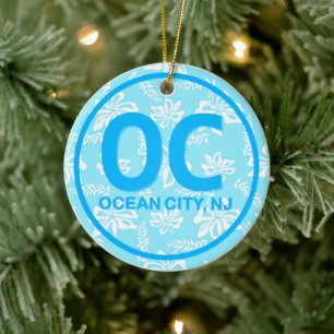 Personalised OC Ocean City Blue Ornament