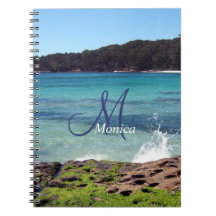 Personalised Ocean Beach Spiral Notebook