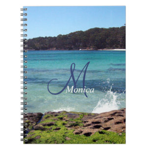 Personalised Ocean Beach Spiral Notebook