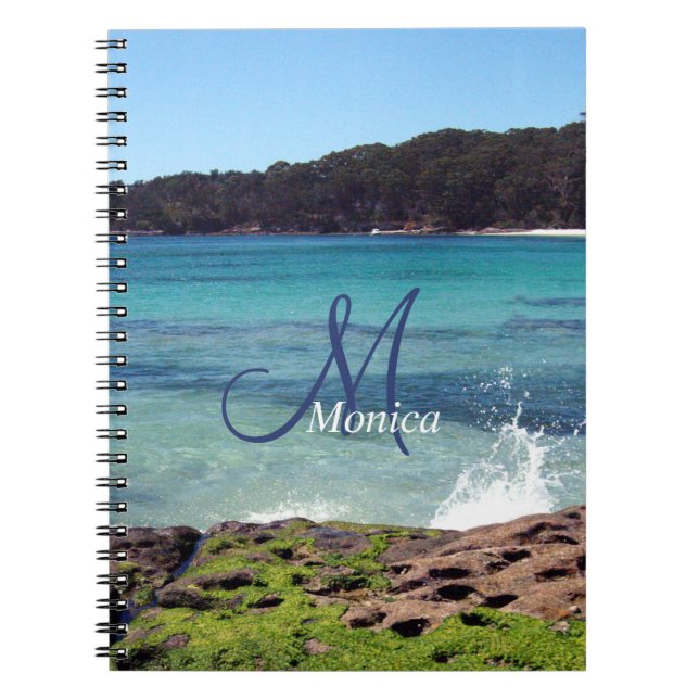 Personalised Ocean Beach Spiral Notebook (Front)
