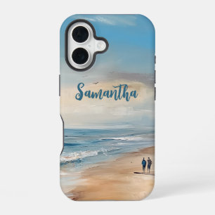 Personalised Ocean Beach Vacation Scene iPhone 16 Case