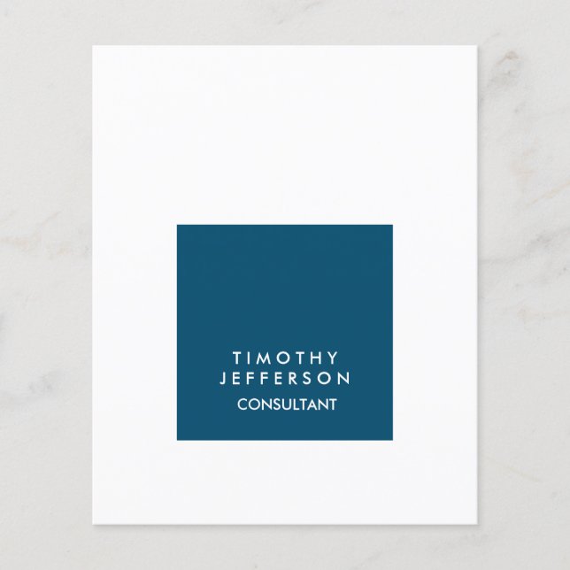 Personalised Ocean Blue White Elegant Modern Flyer (Front)