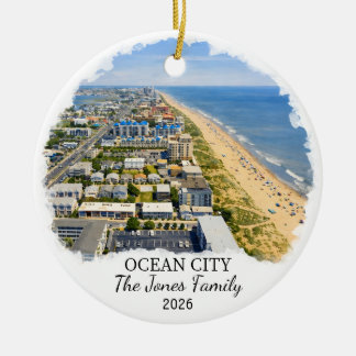 Personalised Ocean City Ornament, Custom Maryland Ceramic Ornament
