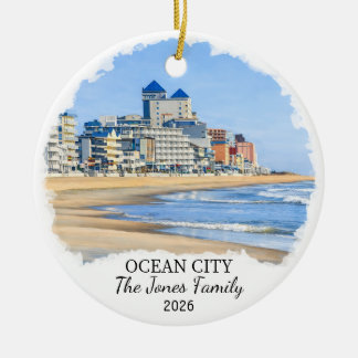 Personalised Ocean City Ornament, Custom Maryland Ceramic Ornament