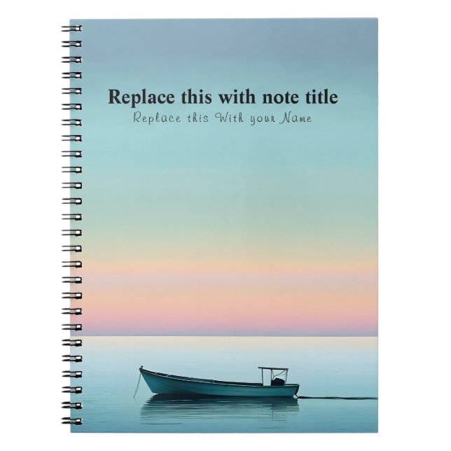 Personalised Ocean Sunset Notebook (Front)