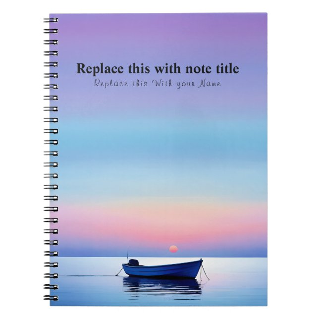 Personalised Ocean Sunset Notebook (Front)