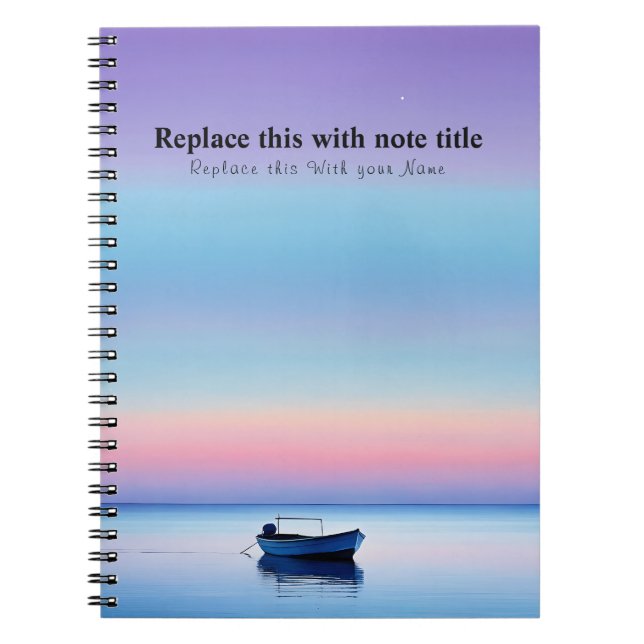Personalised Ocean Sunset Notebook (Front)