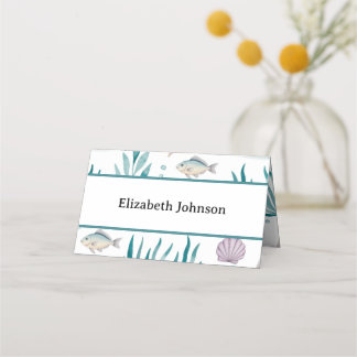Personalised Ocean Theme Nautical Birthday Party Place Card