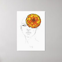 Personalised October Birth Flower Portrait