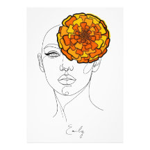 Personalised October Birth Flower Portrait