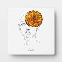 Personalised October Birth Flower Portrait