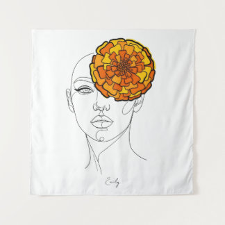 Personalised October Birth Flower Portrait Tapestry