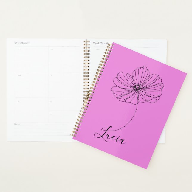 Personalised October Cosmos Birth Flower Gift  Planner (Display)