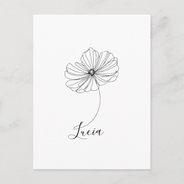 Personalised October Cosmos Birth Flower Gift  Postcard (Front)