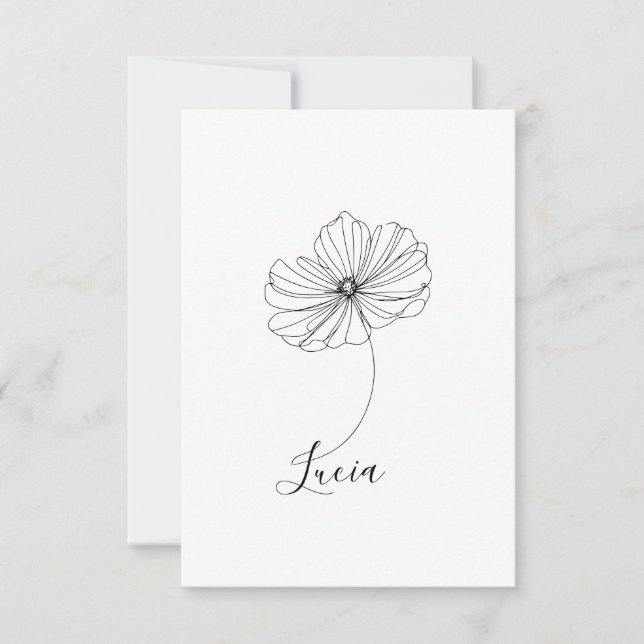 Personalised October Cosmos Birth Flower Gift  Thank You Card (Front)