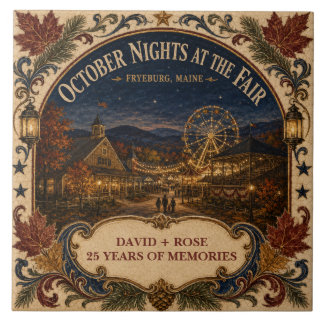 Personalised October Nights Fryeburg Fair Maine Ceramic Tile