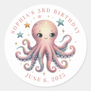 Personalised Octopus Round Stickers