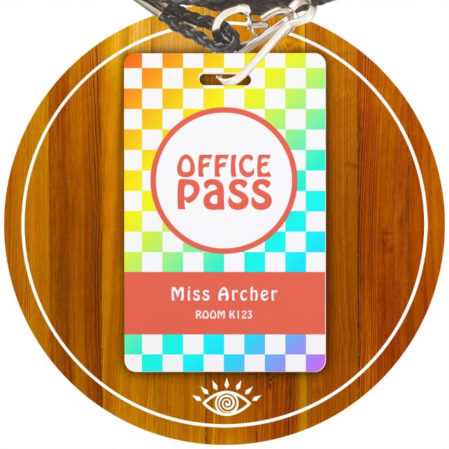Personalised Office Bathroom Pass Teachers Card ID Badge (Creator Uploaded)