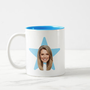 Personalised Office Star Custom Photo Funny Gift Two-Tone Coffee Mug