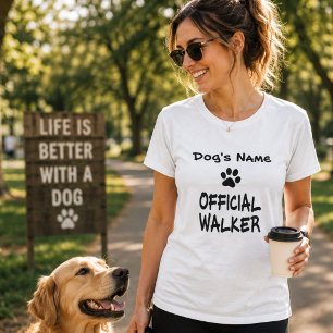 Personalised Official Dog Walker Tee for Dog Moms