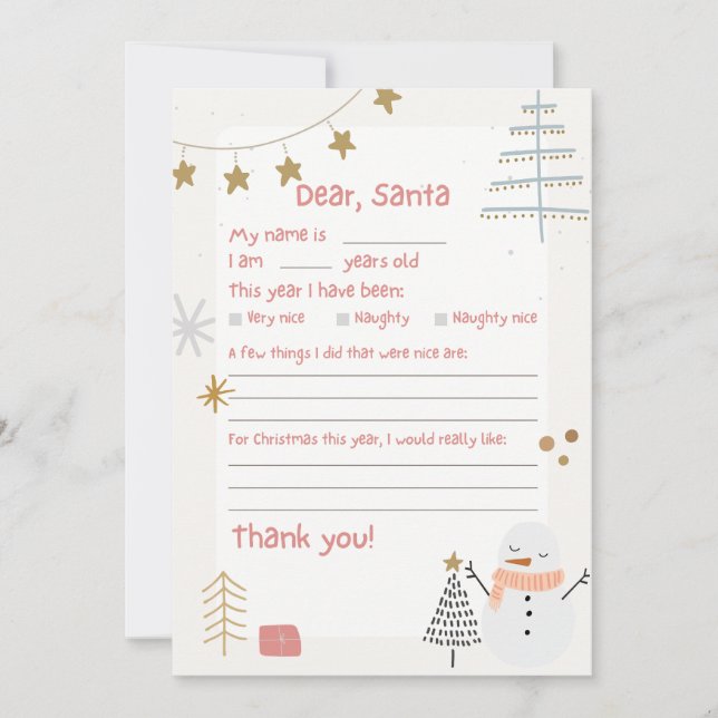 Personalised Official North Pole Letter To Santa Invitation (Front)