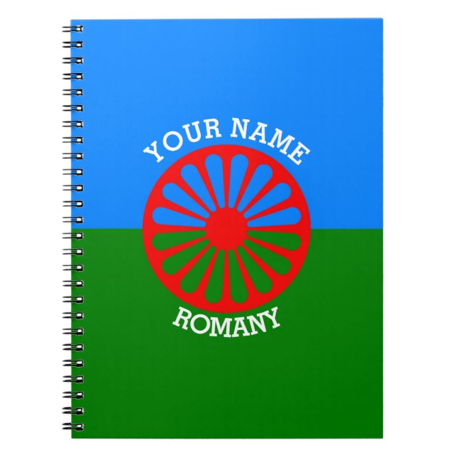 Personalised Official Romany gypsy travellers flag Notebook (Front)