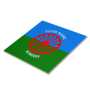 Personalised Official Romany gypsy travellers flag Tile