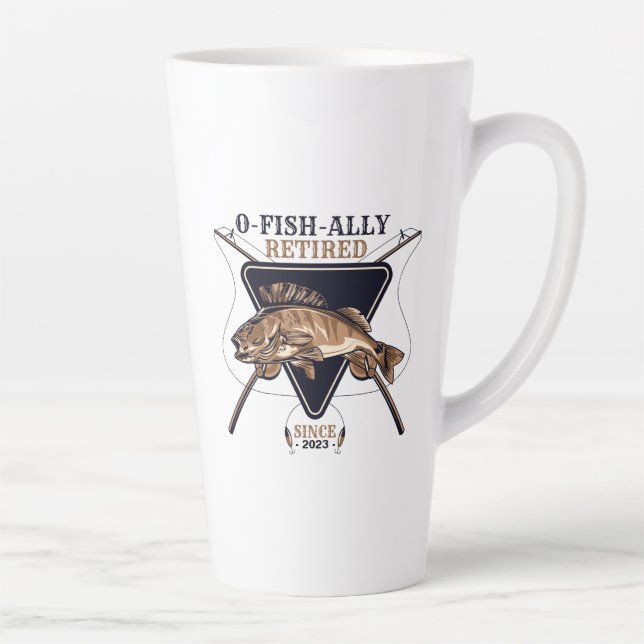 Personalised Ofishally Retired Funny Retirement Latte Mug (Right)