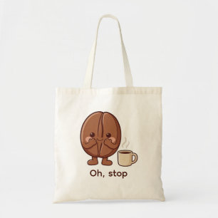 Personalised Oh, stop Cute Coffee Bean Character Tote Bag