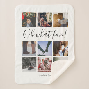 Personalised Oh What Fun Sherpa Blanket