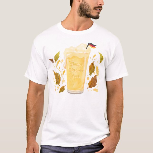 Personalised Oktoberfest Beer with German Flag T-Shirt (Front)