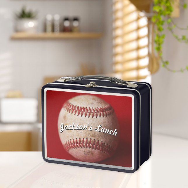 Personalised Old Baseball Metal Lunch Box (Creator Uploaded)