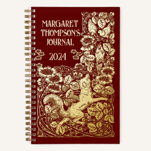 Personalised Old Book Reynard Fox Dotted Journal