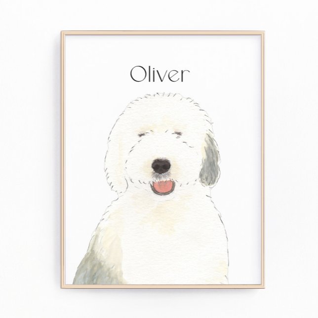 Personalised Old English Sheepdog Art Photo Print (Creator Uploaded)