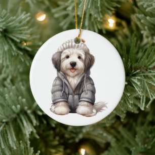 Personalised Old English Sheepdog Dog Ceramic Ornament