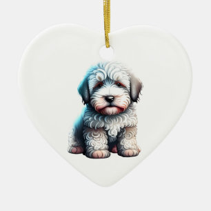 Personalised Old English Sheepdog Puppy Dog Ceramic Ornament