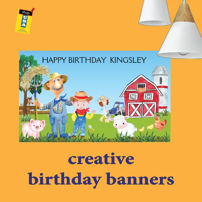Personalised Old MacDonald's Farm Birthday Banner (Creator Uploaded)