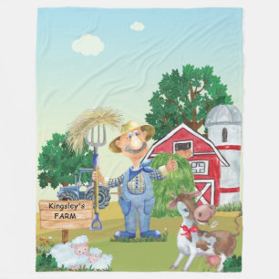 Personalised Old MacDonald's Farm Fleece Blanket