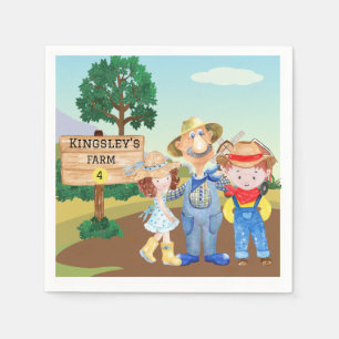 Personalised Old MacDonald's Farm Napkin